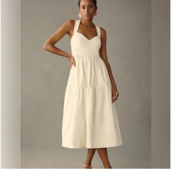 Anthropologie Dresses & Skirts - Anthropologie Forever that girl white denim sweetheart dress SP
